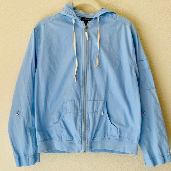 Catalina Jackets & Blazers - Vintage Catalina Light Blue Rainbow Tie Tracksuit Jacket Size Medium